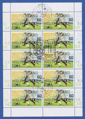 Bund 2014 Deutschland Fussball-Weltmeister Mi-Nr. 3095 10er-Bogen O BONN/BERLIN