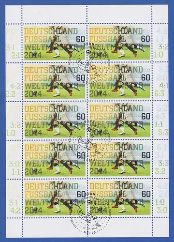 Bund 2014 Deutschland Fussball-Weltmeister Mi-Nr. 3095 10er-Bogen So.-O BONN