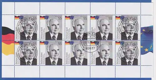 Bund 2012 Bundeskanzler Helmut Kohl Mi.-Nr. 2960 10er-Bogen  ** / So.-O 