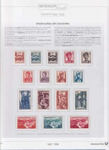 Saarland 1947-1959 bis auf Block 1 und 2 kpl. posfrische ** Qualitätssammlung !