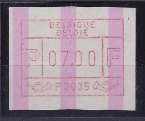Belgien FRAMA-ATM P3035 Arlon mit ENDSTREIFEN ** Wert 07,00  Bfr.