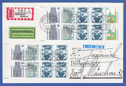 Bund SWK HBL 38 in MIF auf R-Eigenhändig Brief von Berlin n. München, 1996