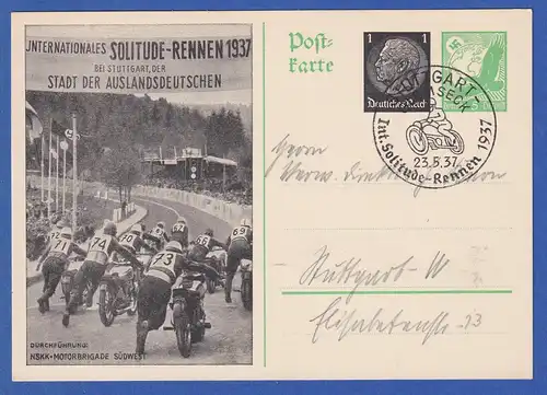 Dt. Reich Privat-GA internat. SOLITUDE-RENNEN bei Stuttgart 1937 mit So-O, gel. 