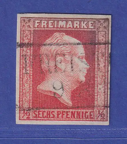 Preußen König Friedrich Wilhelm IV. 6 Pf  Mi.-Nr. 13 a  gestempelt  gepr. ENGEL