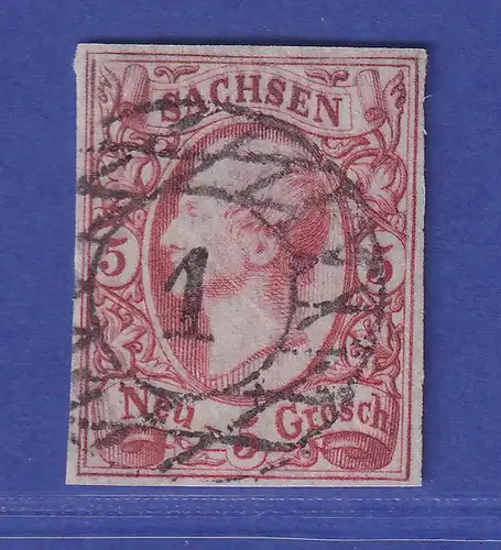 Sachsen König Johann I. 5 Ngr  Mi.-Nr.12 a gestempelt gepr. PFENNINGER