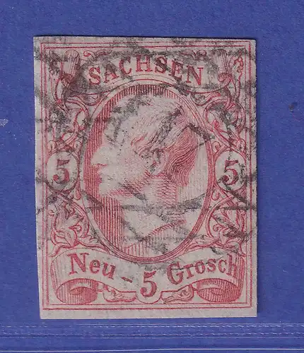 Sachsen König Johann I. 5 Ngr  Mi.-Nr.12 a  gestempelt gepr. PFENNINGER