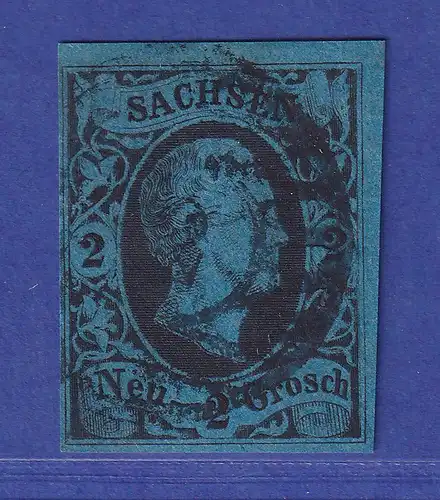 Sachsen Friedrich August II. 2 Ngr  Mi.-Nr. 7 gestempelt gepr. PRÖSCHOLD BPP