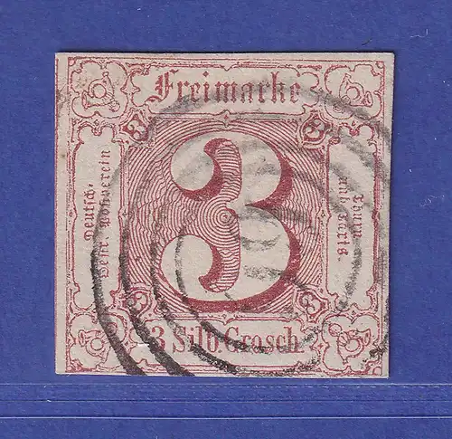 Thurn und Taxis 3 Sgr Mi.-Nr. 17 mit Nummern-O 66 SCHMALKALDEN gepr. PFENNINGER