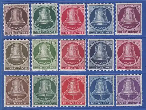 Berlin 1951-53 Glocken alle 3 Sätze kpl. ** 