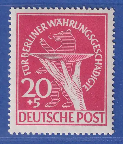 Berlin 1949, Währungsgeschädigte 20+5 Pfg., Mi.-Nr. 69  ** gepr. SCHLEGEL BPP