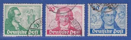 Berlin 1949 Johann Wolfgang von Goethe Satz Mi.-Nr. 61-63 gestempelt