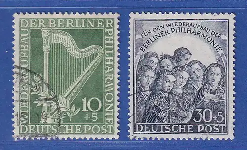 Berlin 1950 Wiedereröffnung der Philharmonie Mi.-Nr. 72-73 sauber gestempelt