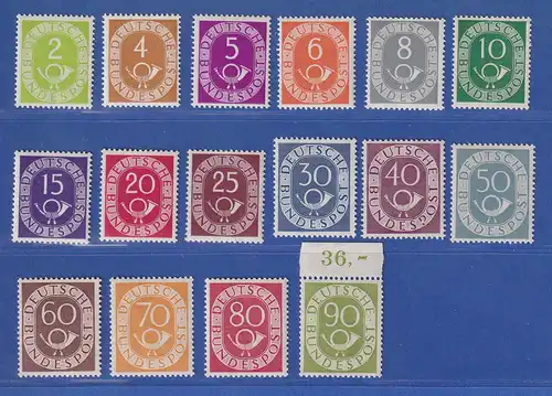 Bundesrepublik 1951 Posthornsatz Mi-Nr 123-138 komplett postfrisch **