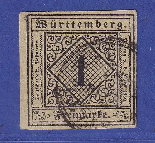 Württemberg 1 Kreuzer Mi.-Nr. 1 y b gestempelt gepr. HEINRICH BPP