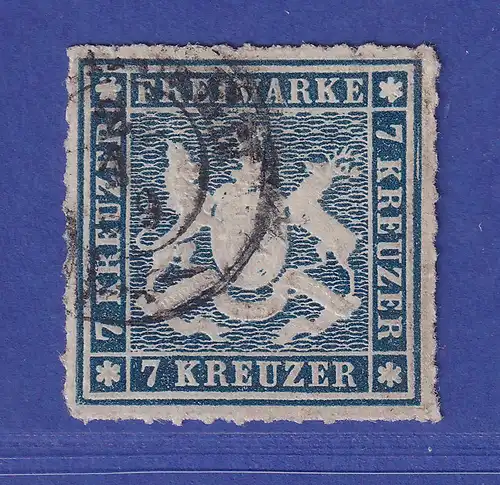 Württemberg Wappen 7 Kreuzer  Mi.-Nr. 35 a  gestempelt  gepr. PFENNINGER