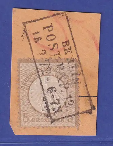 Dt. Reich kl. Brustschild 5 Gr Mi.-Nr. 6  O auf Briefstück gpr. PFENNINGER