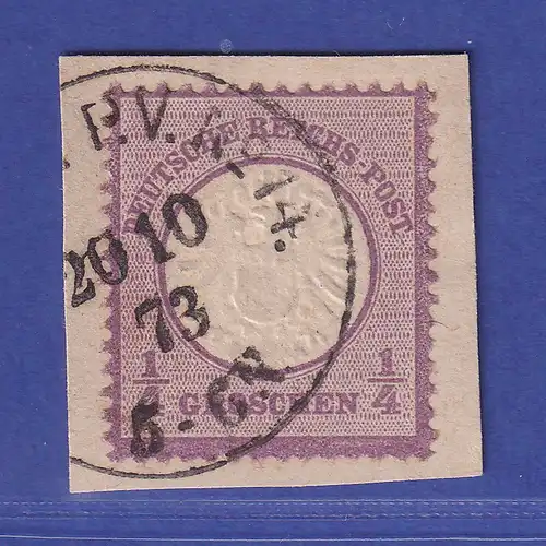 Dt. Reich gr. Brustschild 1/4 Groschen  Mi.-Nr. 16  O auf Briefstück