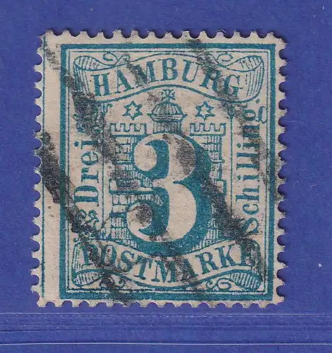 Altdeutschland Hamburg 3 Schilling Mi.-Nr. 15 b gestempelt gepr. PFENNINGER