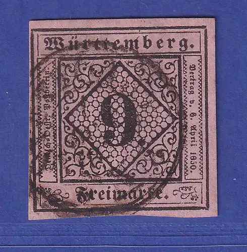 Württemberg 9 Kreuzer Mi.-Nr. 4 b  gestempelt