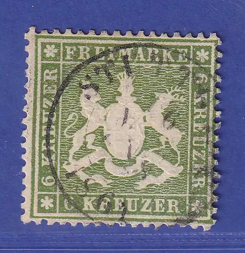 Württemberg Wappen 6 Kreuzer  Mi.-Nr. 18 x a  gestempelt gepr. PFENNINGER