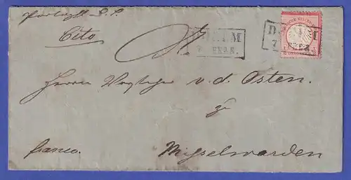 Deutsches Reich 1872 Mi.-Nr. 3 mit O DORUM als EF auf Brief nach Misselwarden