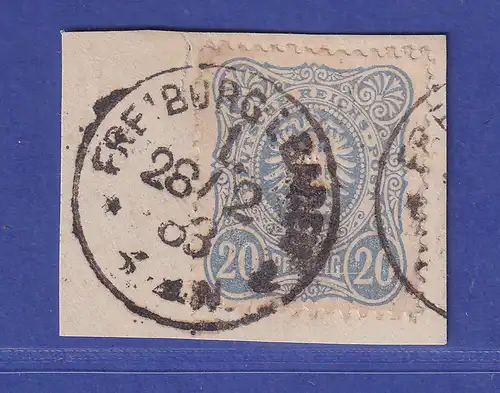 Dt. Reich Pfennig 20 Pf  Mi.-Nr. 42 PF III b  O auf Briefstück gpr. ZENKER BP
