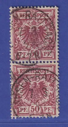 Deutsches Reich Krone/Adler 50 Pf  Mi.-Nr. 50 a senkr. Paar  O  gpr. ZENKER BP