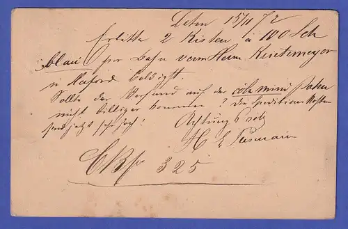 Deutsches Reich 1872  Mi.-Nr. 18 als EF auf Postkarte mit O DETMOLD nach Köln