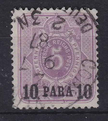 DAP Türkei 10 Para auf 5 Pfennig Mi.-Nr. 1b  gestempelt in Constantinopel