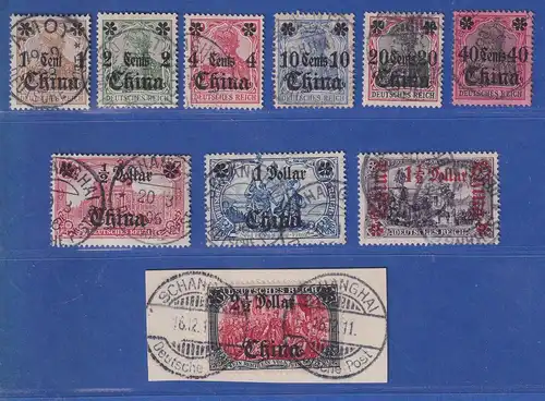 Deutsche Post in China 1905 Mi.-Nr. 28-37 Satz kpl. gestempelt teils gpr. 