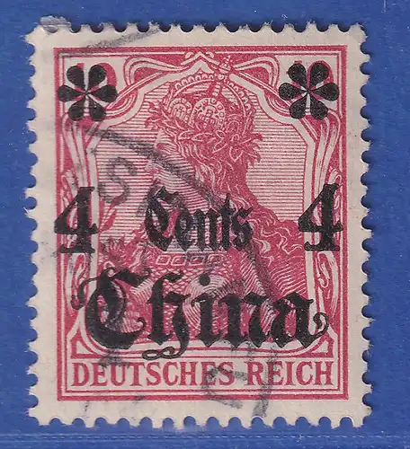 Deutsche Post in China Mi.-Nr. 30 mit Teilabschlag Bahnpost-O TSINGTAU-TSINANFU