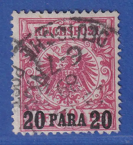 DAP Türkei 20 Para auf 10 Pfennig Mi.-Nr. 7a gestempelt 1889 gpr. KILIAN