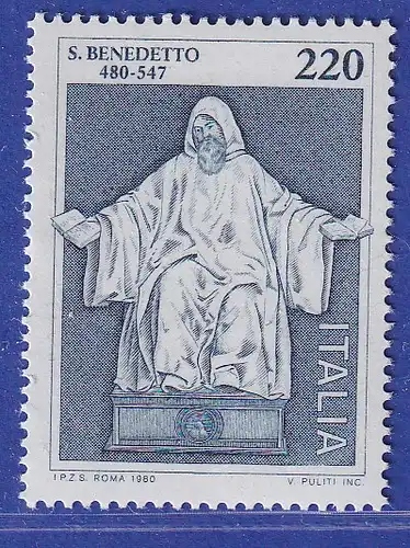 Italien 1980 Heiliger Benedikt von Nursia Mi.-Nr. 1684 **