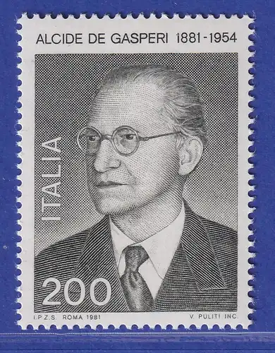 Italien 1981 Alcide De Gasperi Politiker Mi.-Nr.1743 **