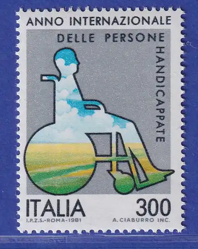 Italien 1981 Behinderter im Rollstuhl  Mi.-Nr.1744 **
