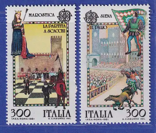Italien 1981 Folklore Schachpartie mit lebenden Figuren Mi.-Nr.1748-49 **