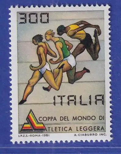 Italien 1981 Leichtathletik Welcup Rom Läufer Emblem Mi.-Nr. 1770 **