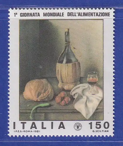 Italien 1981 Welternährungstag Stilleben Gemälde von G. Sciltian Mi.-Nr.1778 **