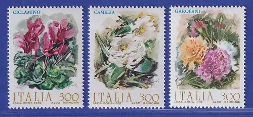 Italien 1982 Freimarken Blumen Alpenveilchen Kamelie  Mi.-Nr.1795-97 **