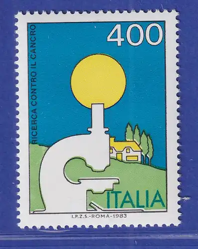 Italien 1983 Kampf dem Krebs Mikroskop Landschaft  Mi.-Nr.1821 **