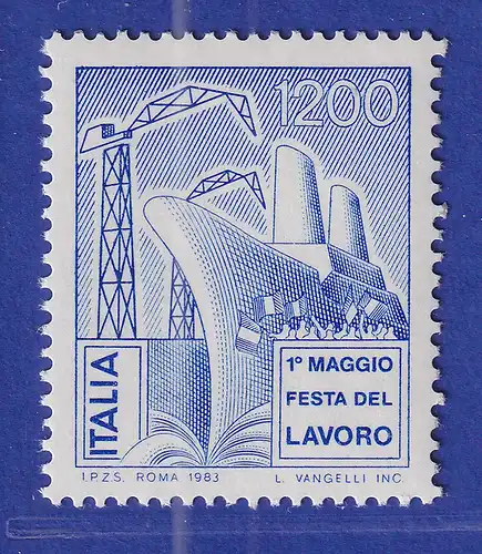 Italien 1983 Tag der Arbeit. Schiff, Kräne  Mi.-Nr.1838 **