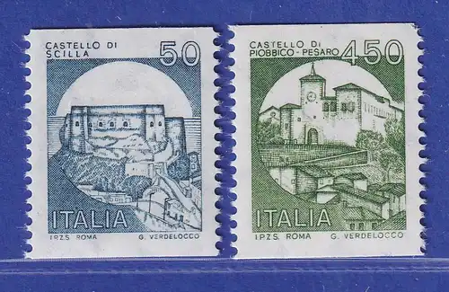 Italien 1985 Freimarken Burgen und Schlösser in kleinem Format Mi.-Nr.1934-35 **