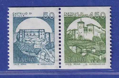 Italien 1985 Freimarken Burgen und Schlösser Mi-Nr.1934-35  2 Zusammendrucke **