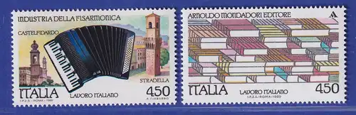 Italien 1989 ital. Technologie Musikinstrumente, Bücher  Mi-Nr 2097-98 **
