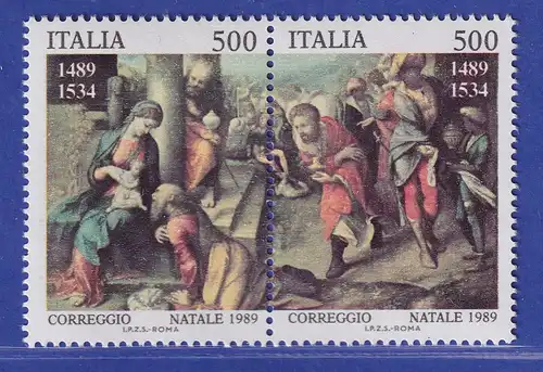 Italien 1989 Weihnachten,  Anbetung der Heiligen drei Könige  Mi-Nr 2099-100 **