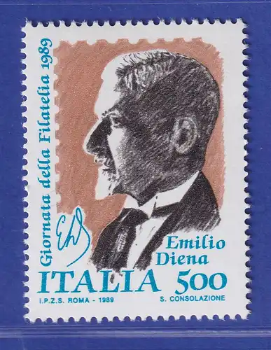 Italien 1989 Tag der Briefmarke, Emilio Diena Philatelist  Mi-Nr 2101 **