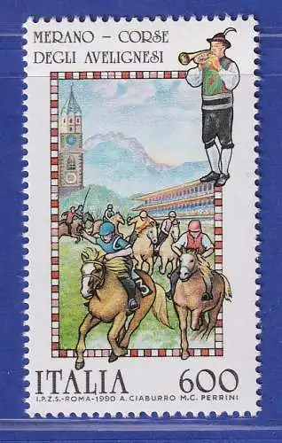 Italien 1990 Freimarke, Haflinger-Galopprennen in Meran  Mi-Nr 2145 **