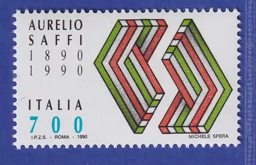 Italien 1990 Aurelio Saffi, Symbolische Darstellung  Mi-Nr 2146 **