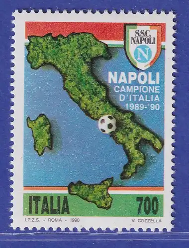 Italien 1990  Fußballmeisterschaft 1989/90 durch den SSC Neapel Mi-Nr 2149 **