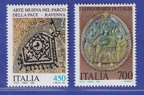 Italien 1990 Mosaikkunst im Parco della Pace,Ravenna,Langobarden Mi-Nr.2154-55**